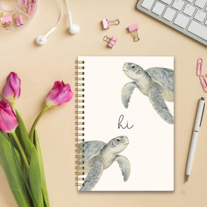 Cute Animal Sea Turtle Spiral Journal Notebook Gift for Women Girls - color: SeaTurtle