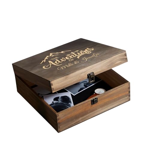 Personalized Adventure Memory Box, Engraved Travel Keepsake for Couples - style: 12. Adventure Box