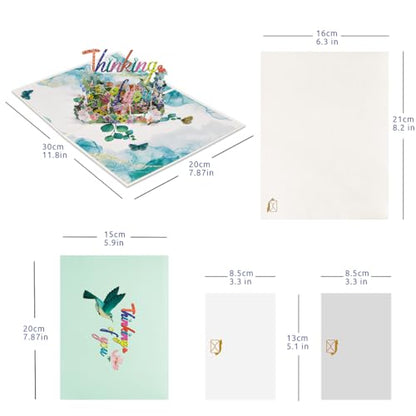 3D Colorful Flower Thinking Of You Card, - color: thinking of you