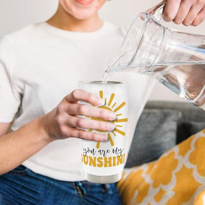 You Are My Sunshine 20oz Travel Coffee Mug Tumbler, Kids Teen Gifts Tumbler, You Are My Sunshine Inspirational Gifts for Women Men, Cute Sun Water Stainless Steel Tumbler with Lid and Straw - color: mysunshine