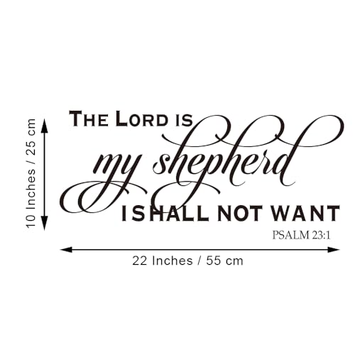 THE Lord is My Shepherd ISHALL NOT Want - Psalm 23:1 -Carved Letters Christian Quotes Wall Decal Religious Motto Bible Verse Art Letters Home Décor