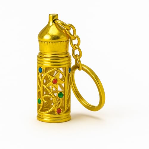 Anointing Oil Bottle Keychain, Gold - color: Gold