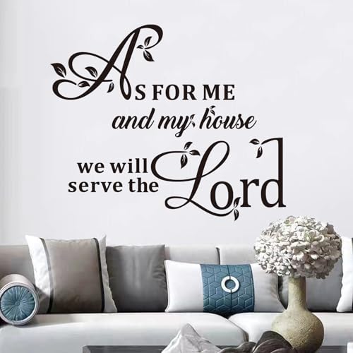 Christian Wall Decals for Living Room: Bible Verse Quotes Inspirational Positive Vinyl Art Wall Stickers for Bedroom Wall Decor - As for Me and My House 24" X 20" - color: As for Me and My House, size: Large
