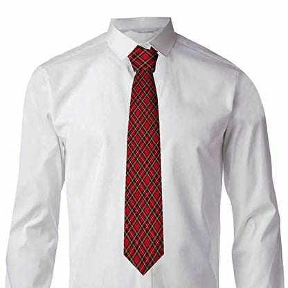 Men's Ties Novelty Tie Necktie for Men Teen Boys Multicolor Tie Party Holiday Thanksgiving Christmas - color: Red Black Green Plaid