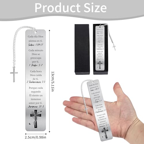 Spanish Bible Bookmark Gifts, Christian Metal Book Marks for Women Men - style: Spanish Bible 02