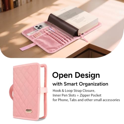 Adjustable Bible Cover with 75 Bible Tabs - Bible Cover Case for Women - color: Pink, size: M