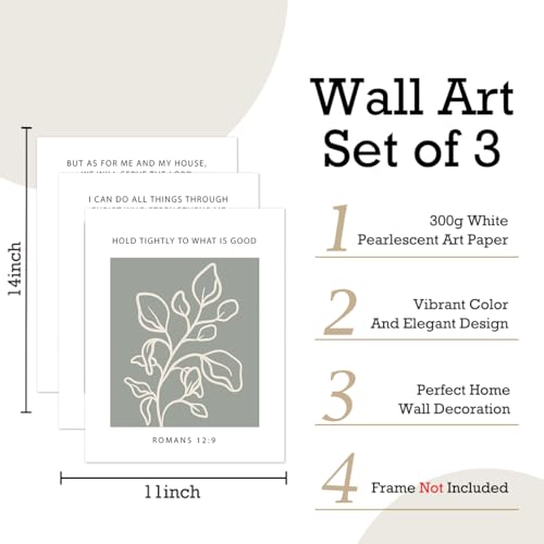 PQVRTMO Set of 3 Poster Bible Verse Wall Art,Christians Wall Decor - color: Hold Tightly to What is Good