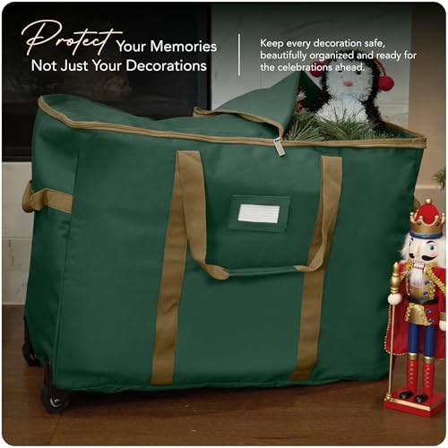 Covermates Rolling Treasurekeeper Storage Bag, 19.25" W x 13" D x 12.5" H - color: Green Heavy Duty Polyester, size: 19.25W x 13D x 12.5H - With Wheels