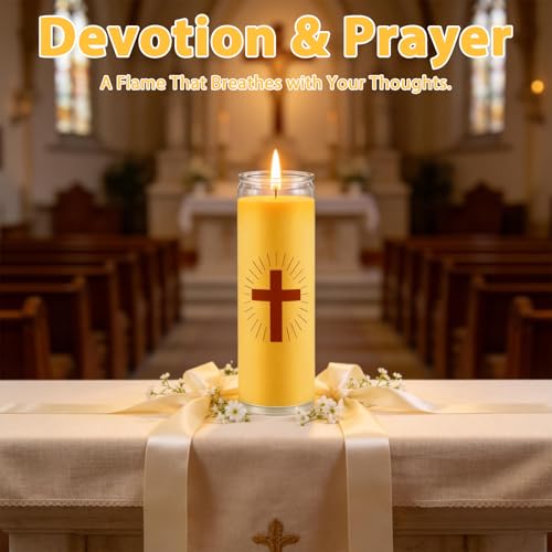 1 Pack Beeswax Prayer Candles, Devotional Candles in Glass - size: 1