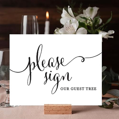 Andaz Press Wedding Party Signs, Formal Black and White Print, 8.5x11-inch, Please Sign our Guest Tree Table Sign, 1-Pack, For Anniversary Parties - color: Please Sign Guest Tree