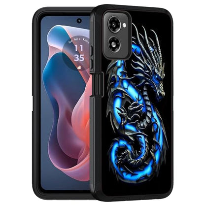 Designed for Moto G Power 5G 2024 Case, Military Grade Heavy Duty 3-Layer Shockproof Full-Body Protective Cover for Motorola Moto G Power 5G 2024, Blue Dragon - color: Blue Dragon