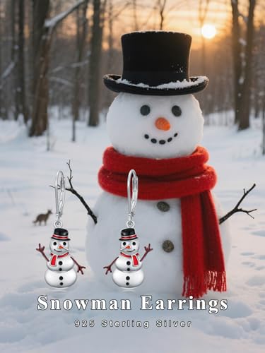 Dorunmo 925 Sterling Silver Dangle Drop Earrings for Women Holiday Earrings Hypoallergenic Halloween Christmas Jewelry Festival Gifts for Women - style: Christmas-Snowman-03