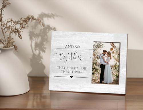 Orchroma Wedding Gifts for Couples,Couple Picture Frame,Love Picture Frames, Engagement Photo Frame,And So Together They Built a Life They Loved Marriage License 4x6 Photo Frames - color: Together