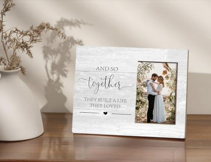 Orchroma Wedding Gifts for Couples,Couple Picture Frame,Love Picture Frames, Engagement Photo Frame,And So Together They Built a Life They Loved Marriage License 4x6 Photo Frames - color: Together