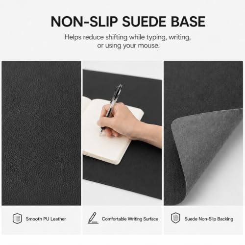 KTRIO Large Gaming Mouse Pad Desk Mat for Gamer, 31.5" x 11.8", Black PU - color: Black PU, size: 31.5l X 11.8w Inches