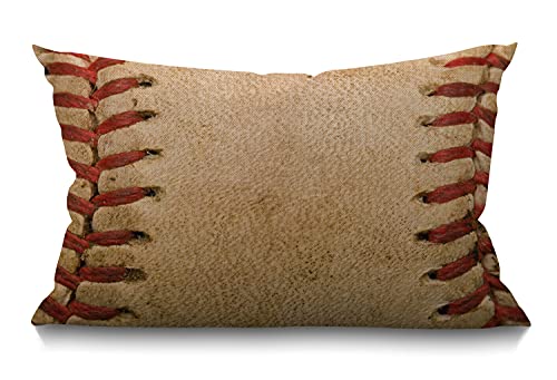 Smooffly Home Decorative Retro Throw Pillow Covers,Baseball Worn Ball Cotton Linen Throw Lumbar Pillow Case Cushion Cover Home Office Decorative Rectangle 12 X 20 Inches - color: Md037