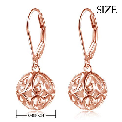 S925 Sterling Silver Heart Dangle Drop Earrings for Women Jewelry Gift - style: Heart Drop Rose