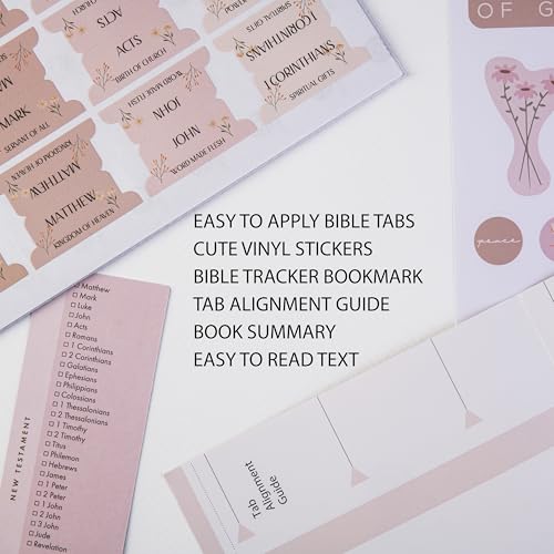 DiverseBee Laminated Bible Tabs with Book Summaries (Canon Theme) - color: Canon