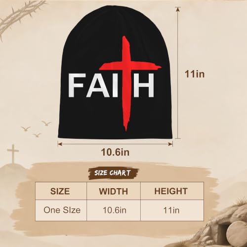 Beanie Hat for Men/Women Elasticity Winter Skull Cap Warm Soft Knit Hat Lightweight Running Hat Black - color: Jesus Christ Christian Faith Over Fear2