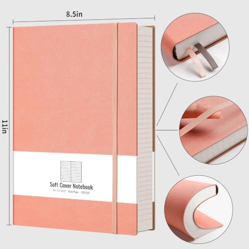 AHGXG College Ruled Notebook, 320 Pages, Large Journal A4 (8.5''×11') - color: Pink, size: A4