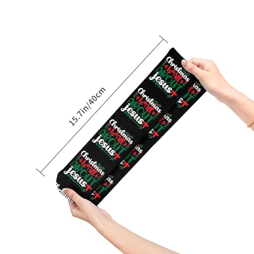 Happy New Year 2024 Unisex Sports Socks - Winter Casual Dress Fashion Socks - color: Jesus is the Reason for the Christmas Season2