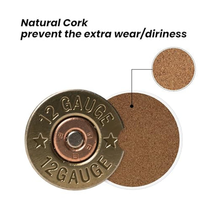 Car Coasters for Cup Holder 2 Pack - 12 Gauge Cartridge Cases - color: 12 Gauge Cartridge Cases