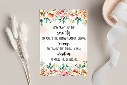 Emily gift Serenity Prayer Greeting Card - Blank Inside - 5 x 7 inches - Premium Cardstock - Includes Envelope