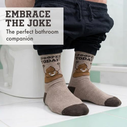 FUNATIC Socks with Funny and Profane Sayings, Sarcastic Gift for Men Women - color: I Pooped Today!