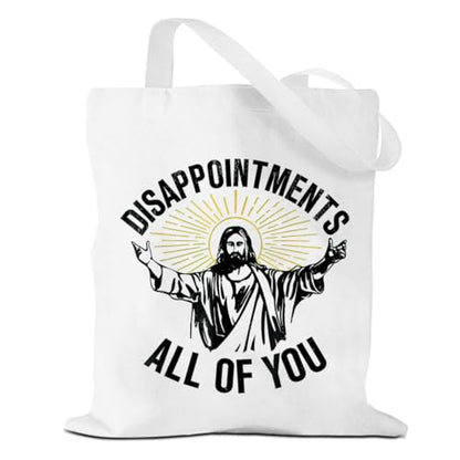 VICBOU Bible Verse Canvas Tote Bag Religious Christian Gifts for Women Men Faith Canvas Tote Reusable Grocery Bag - color: Disappointments