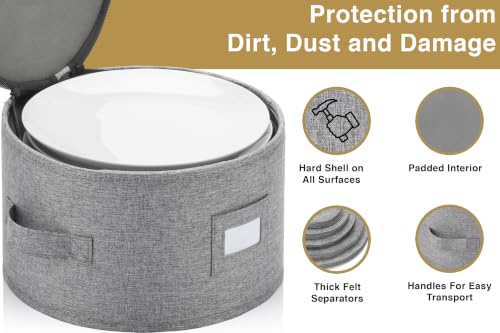 Stack Store Plus More 5PC China Storage Cases for Dinnerware - 13"-12"-10"-8.5" and 7" wide - 60 Plate Separators Included - style: 5 Plate Cases