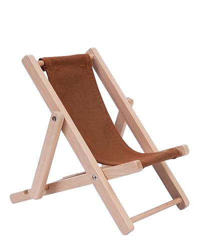 Foldable Wooden Cell Phone Stand, Phone Holder for Desks - color: Brown