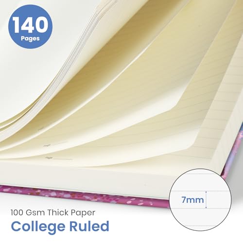 Taja Lined Spiral Journal for Women, A5 Cute Hardcover Notebook for Work - color: Z-Blossom Valley