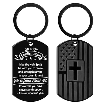 AXEN Christian Gifts for Men, Religious Keychain with Bible Verse Scripture for Dad, Son, Brother, Boyfriend - color: Confirmation