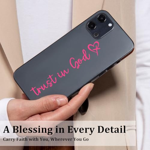 3Pcs Trust In God Mirror Stickers, Jesus Christian Decals for Car (Pink) - color: Pink Trust in God