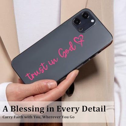 3Pcs Trust In God Mirror Stickers, Jesus Christian Decals for Car (Pink) - color: Pink Trust in God