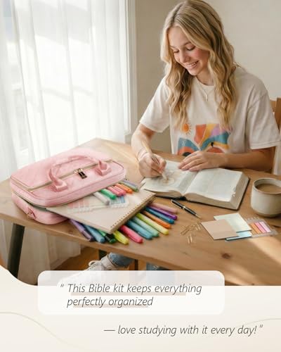 BellaHold Bible Cover Case for Women with All-in-One Bible Journaling Kit - color: Grayishi Blue