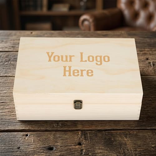Custom Logo Wooden Keepsake Box, Engraved Memory Chest for Corporate Gifts - style: 15. Upload Your Logo
