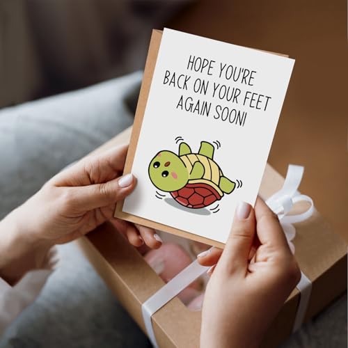 Funny Get Well Soon Card, Encouragement Card for Men Women, Speedy Surgery Recovery Cards, Hope You're Back On Your Feet Again Soon - color: Get well