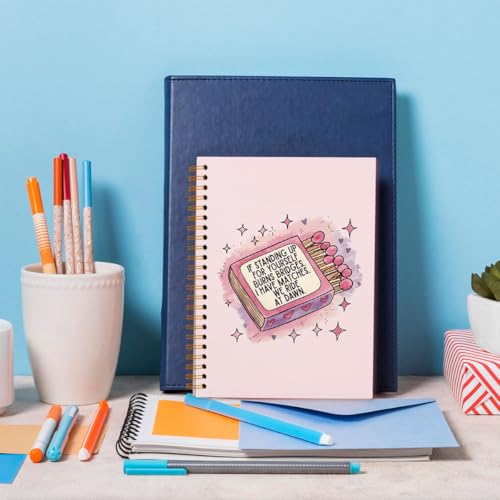 XHUM Pink Journal Notebooks, Motivational Inspirational Notebook Journal, Journaling Notebooks for Women Work School Supplies, Inspirational Gifts for Women, Mental Health Spiral Notebook 5.5x8.3 - color: Matchbox