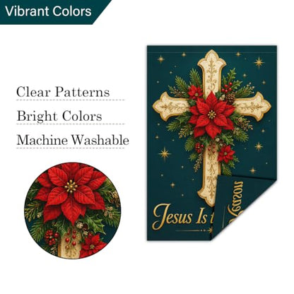 Louise Maelys Christmas Nativity Religious Garden Yard Flag 12x18 Inch - color: Multi-4
