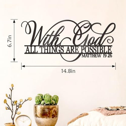 KOYILTD With God All Things Are Possible Signs Wall Decor Bible Wall Art