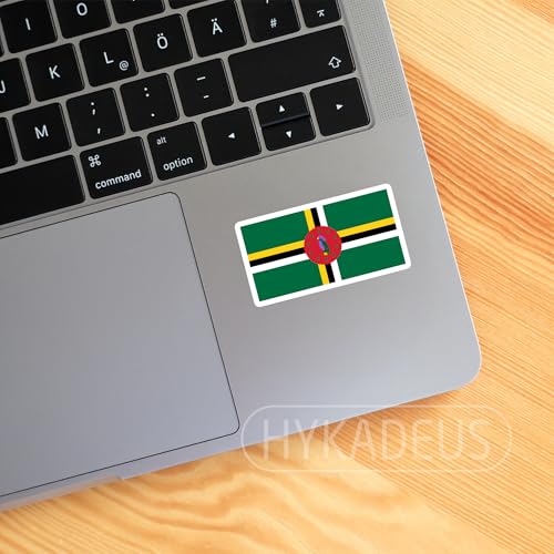 (3Pcs) Dominica Flag Stickers – Dominican National Flag Vinyl Decals, Waterproof Sticker for Laptop, Water Bottle, Scrapbook, Phone Case, Travel Gear, 3" x 1.6" - color: Dominica