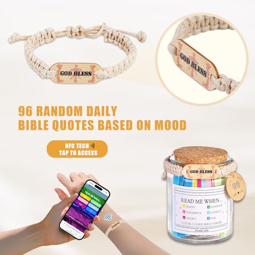 ZQFTZQ Bible Verse Jar – 100 Inspirational Scripture Cards in a Rustic Glass Jar, Daily Christian Gifts for Women, Men, Family | Faith-Based Encouragement for Prayer, Devotion, Office, Desk Decor