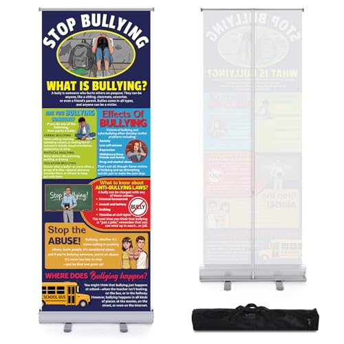 Ceenna 24 x 63 Inch Bullying Prevention Retractable Banner Roll up Banner - style: Bullying Prevention
