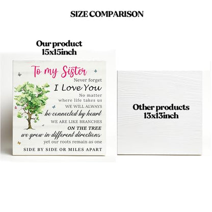 Sister Office Wood Box Sign Decor Desk Sign, To My Sister Birthday Christmas Wedding Gifts for Sister Bestie Gift, Soul Sister Wooden Box Block Sign Home Office Shelf Decoration10PF028