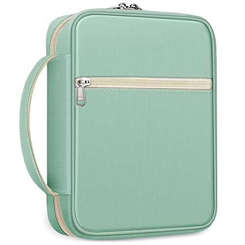 FINPAC Bible Cover, Carrying Book Case Bible Bag with Handle - color: Light Green