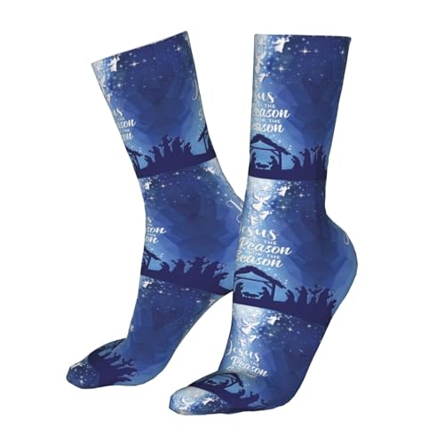 Happy New Year 2024 Unisex Sports Socks - Winter Casual Dress Fashion Socks - color: Jesus is the Reason for the Christmas Season-1