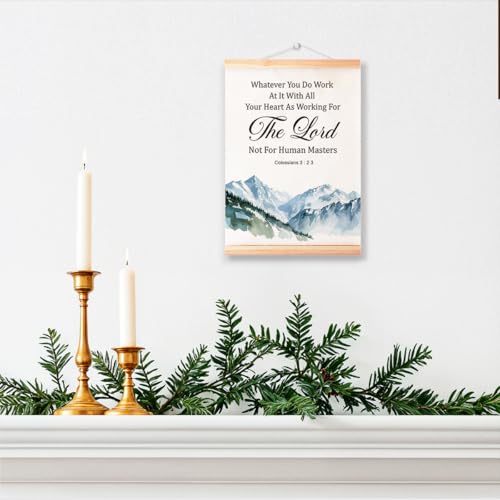 Ybqhd As Working For The Lord Poster Hanger, Christian Bible Verse Wall Art - color: Colossian 3:2 3