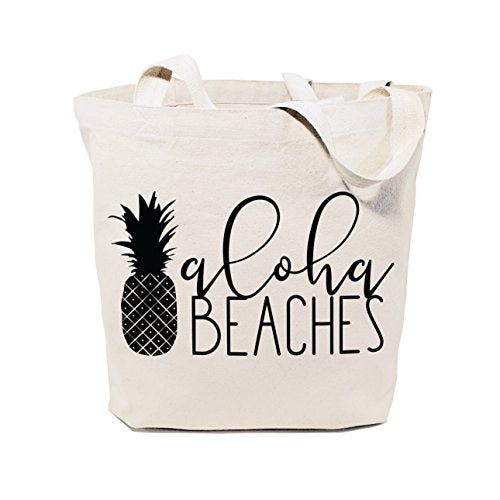 The Cotton & Canvas Co. Beach, Grocery, Farmers Market, Shopping and Travel Reusable Shoulder Tote and Handbag … - style: Aloha Beaches