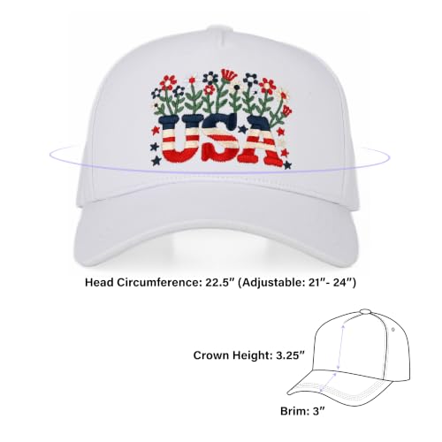 C.C Women's Criss-Cross Ponytail Trucker Hat - Snapback, One Size - color: Floral Usa-white